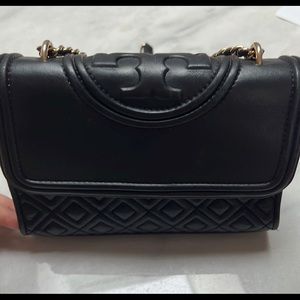 Tory Burch - small Fleming purse black